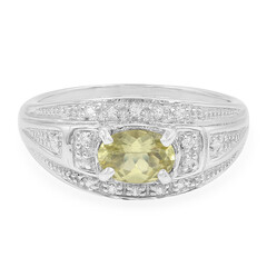Bague en argent et Apatite Citron