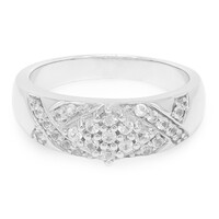 Bague pour homme en argent et Saphir blanc