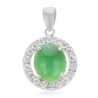 Pendentif en argent et Chrysoprase impériale