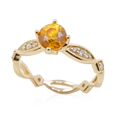 Bague en or et Sphalérite (de Melo)