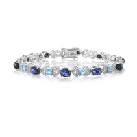 Bracelet en argent et Saphir étoilé bleu