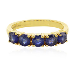 Bague en argent et Saphir bleu de Madagascar