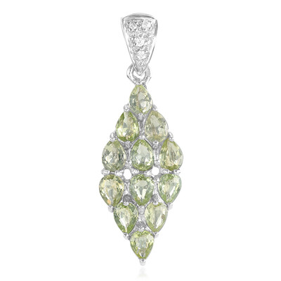 Pendentif en argent et Tourmaline cuprifère