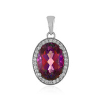 Pendentif en argent et Topaze mystique pourpre