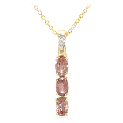 Collier en or et Saphir Padparadscha non chauffé (AMAYANI)