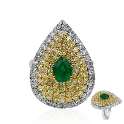 Bague en or et Emeraude de Zambie AAA (CIRARI)