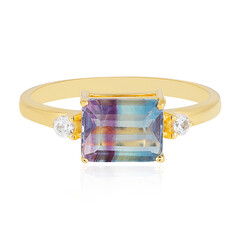Bague en argent et Fluorite multicolore