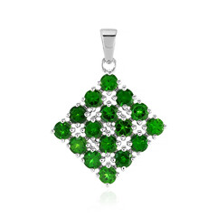Pendentif en argent et Diopside de Russie