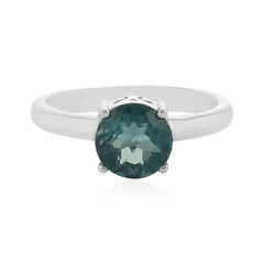 Bague en argent et Fluorite bleu pétrole de Belgique