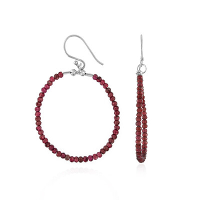 Boucles d'oreilles en argent et Grenat du Mozambique