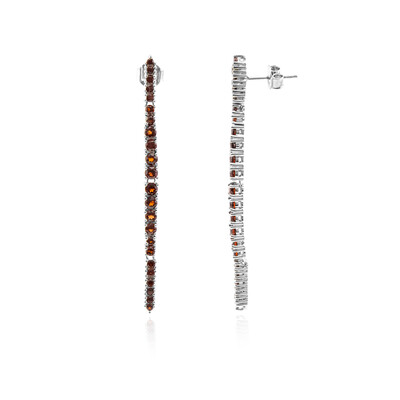 Boucles d'oreilles en argent et Grenat du Mozambique