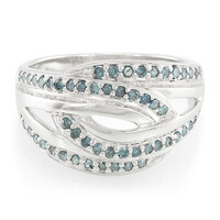 Bague en argent et Diamant fantaisie