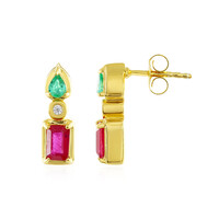Boucles d'oreilles en argent et Rubis de Bemainty