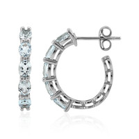 Boucles d'oreilles en argent et Topaze bleu ciel