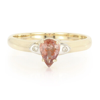 Bague en or et Saphir Padparadscha non chauffé