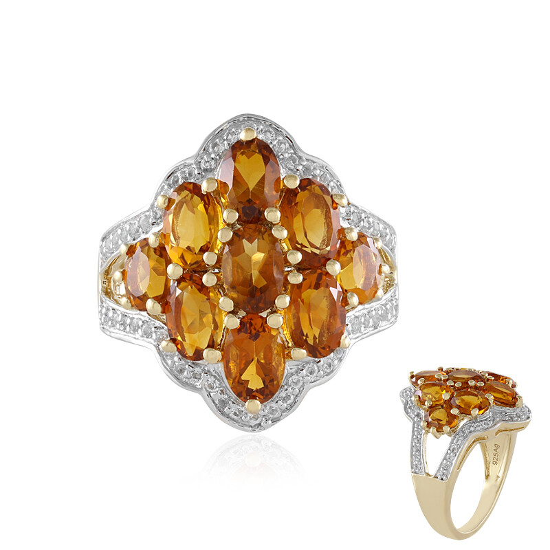 Bague En Citrine Argent Massif – 23x13x6,5mm, 15 Carats, Taille 59 | Pierre Naturelle, Créée En France