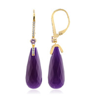 Boucles d'oreilles en argent et Calcédoine pourpre
