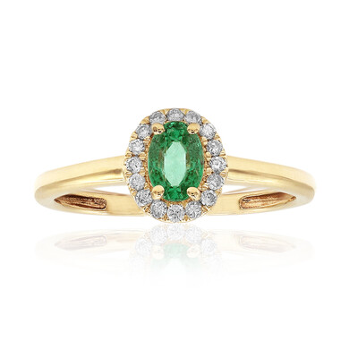 Bague en or et Emeraude de Zambie AAA