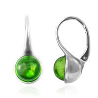 Boucles d'oreilles en argent et Ambre verte de Colombie