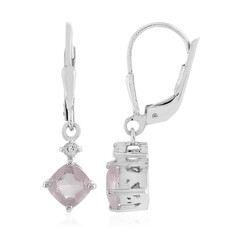 Boucles d'oreilles en argent et Quartz rose