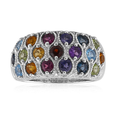 Bague en argent et Topaze bleu de Londres