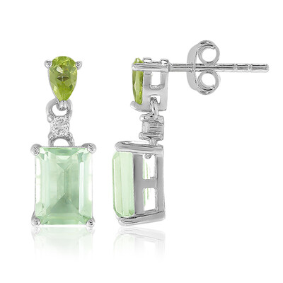 Boucles d'oreilles en argent et Améthyste verte