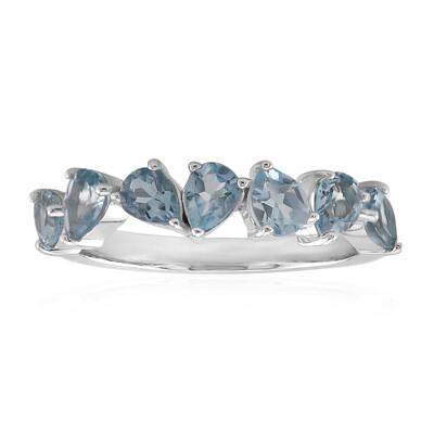 Bague en argent et Topaze bleu ciel