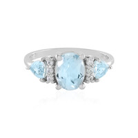 Bague en argent et Topaze bleu ciel