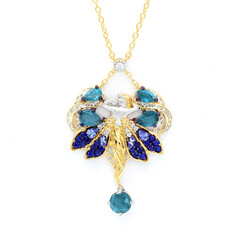 Collier en argent et Kyanite bleu pétrole (Gems en Vogue)