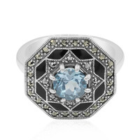 Bague en argent et Topaze bleu ciel