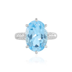 Bague en argent et Topaze bleu ciel