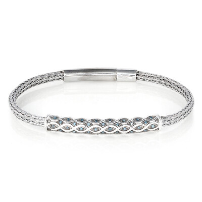 Bracelet en argent et Diamant bleu