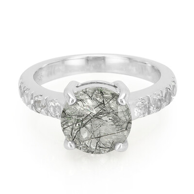 Bague en argent et Quartz rutile noir