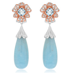 Boucles d'oreilles en argent et Aigue-marine (Dallas Prince Designs)