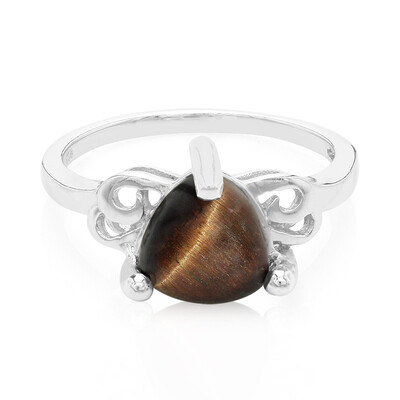Bague en argent et Œil-de-tigre rouge
