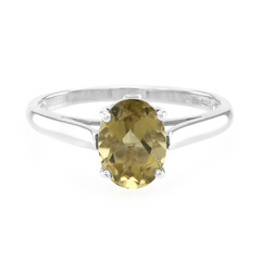 Bague en argent et Quartz olive