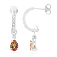 Boucles d'oreilles en argent et Topaze mystique rouge du soir