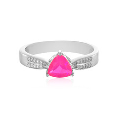 Bague en argent et Opale rose d'Éthiopie