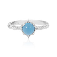Bague en argent et Calcédoine bleue