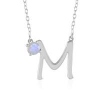 Collier en argent et Pierre de Lune arc-en-ciel