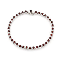 Bracelet en argent et Grenat du Mozambique