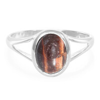 Bague en argent et Œil-de-tigre rouge