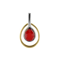 Pendentif en argent et Ambre rouge de Colombie