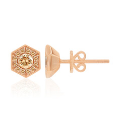 Boucles d'oreilles en or et Diamant rose de France SI1 d'Argyle 