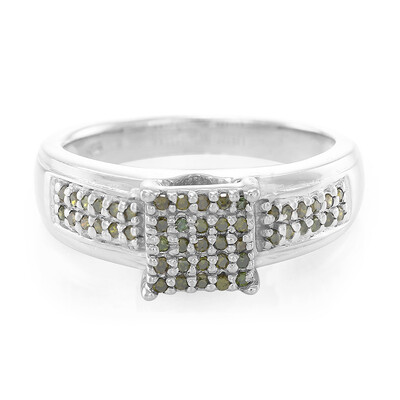 Bague en argent et Diamant vert émeraude