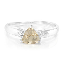 Bague en argent et Quartz champagne
