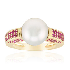Bague en or et Perle argentée des mers du sud (Michelle Albala)