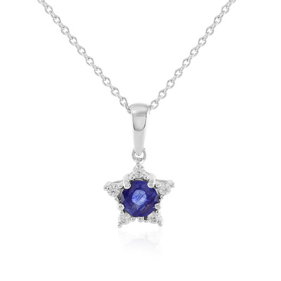 Collier en argent et Saphir bleu de Madagascar