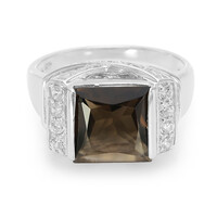 Bague en argent et Quartz fumé