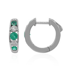 Boucles d'oreilles en or et Emeraude de Zambie AAA (CIRARI)